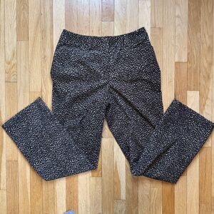 Talbots Leopard Print Corduroy Pants in Brown and Black